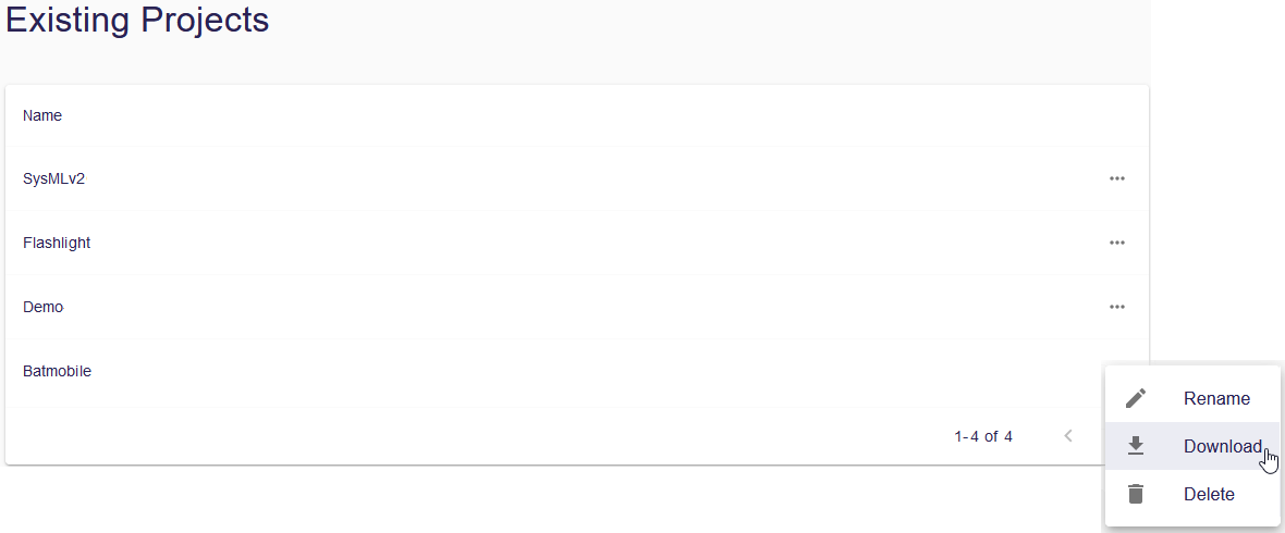 Download Project from the Project Browser