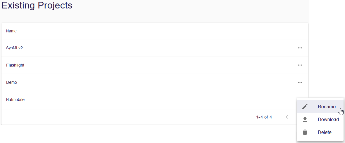 Rename Project from the Project Browser