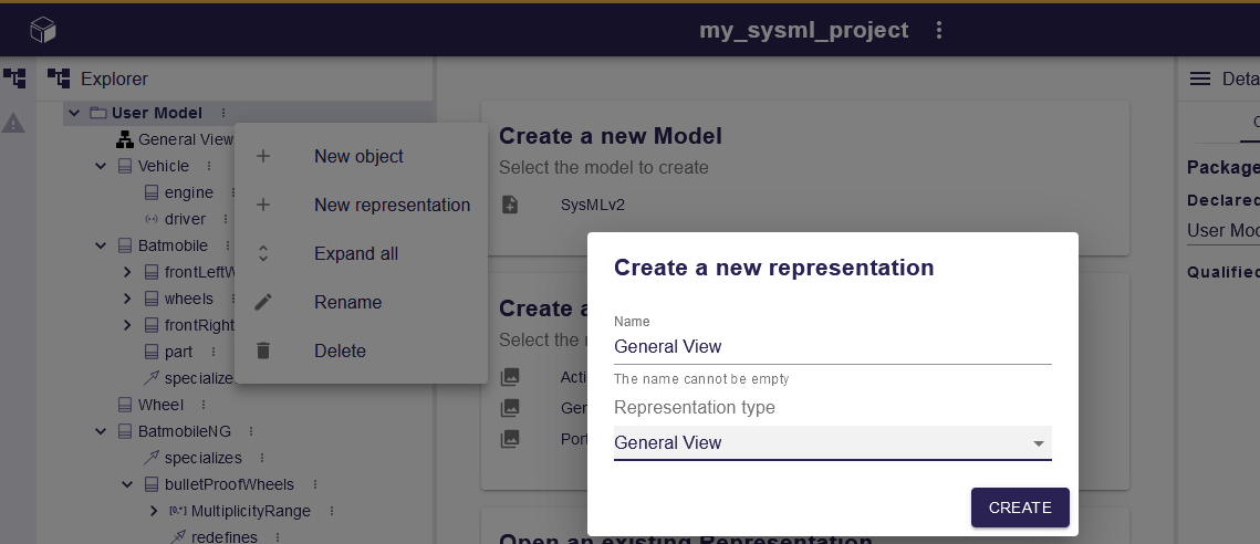 General view Diagram Creation