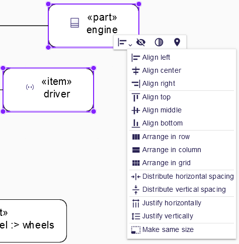 Group element toolbar