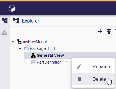 Delete representation from the Project Explorer