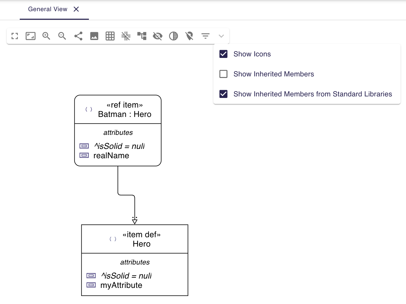 Show/Hide Inherited Members from Standard Libraries in Diagram