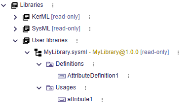 Imported published library under User libraries