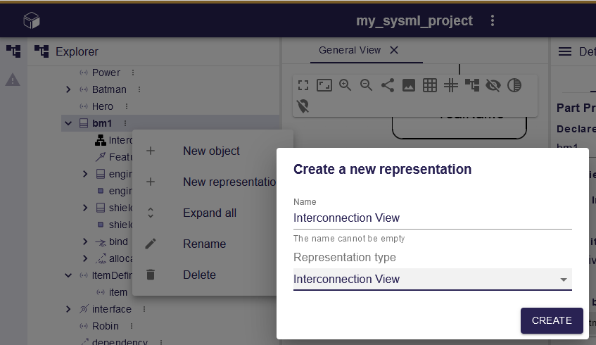 Interconnection view Diagram Creation