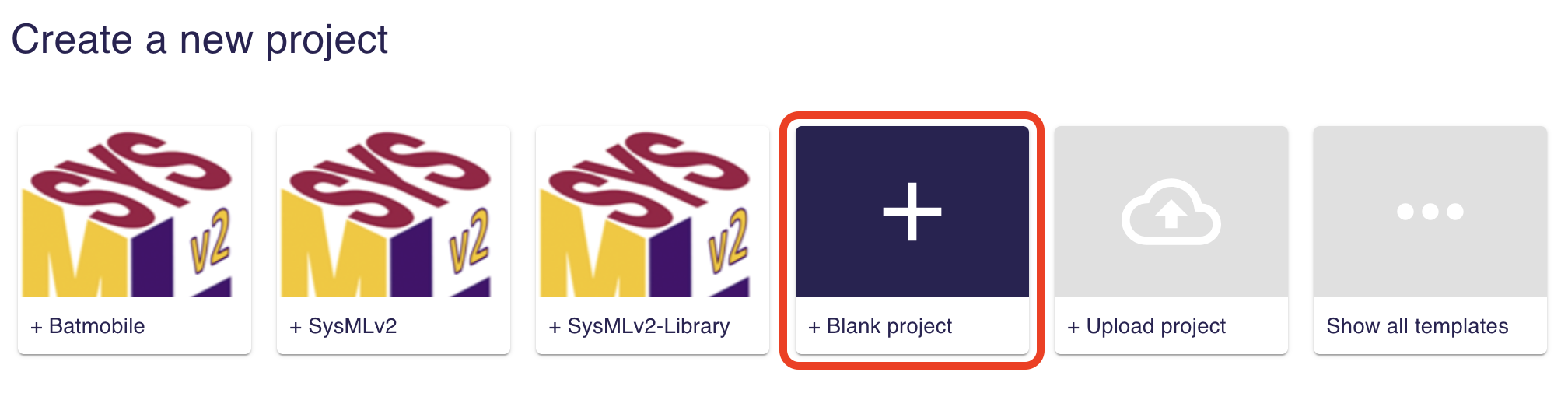 Create New Project