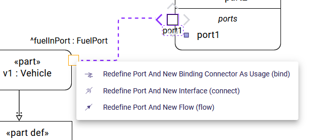 Inherited port edge tool