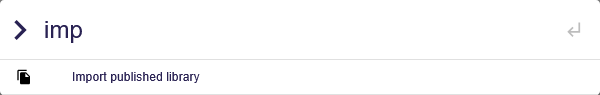 Import published library command