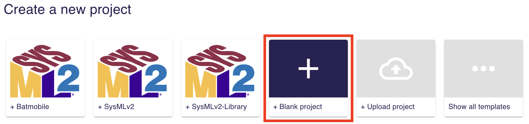 Create New Project