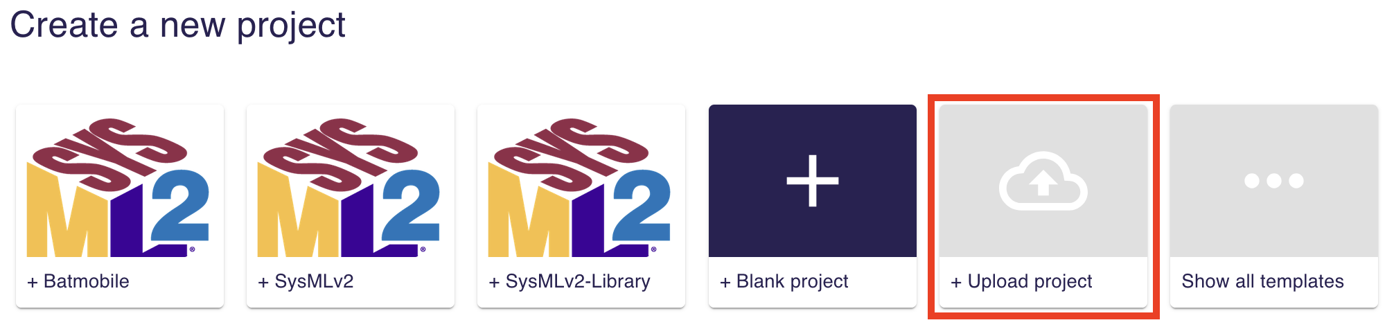 Upload project