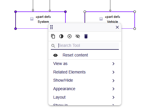 Group element toolbar